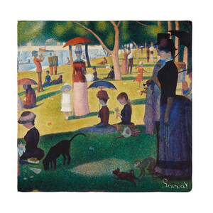 A Sunday on La Grande Jatte Satin Silk Pocket Square - Thumbnail