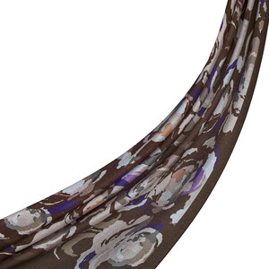 ipekevi - Acı Kahve Duygusal Çiçekler Tensel Desenli Şal