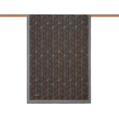 Acı Kahve Füme Monogram Desenli Tensel Şal