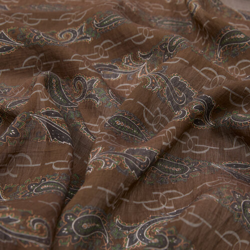 Acı Kahve Füme Monogram Desenli Tensel Şal