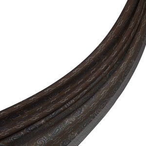 ipekevi - Acı Kahve Füme Monogram Desenli Tensel Şal