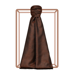 ipekevi - شال حرير بتصميم كوفي لون بني غامق