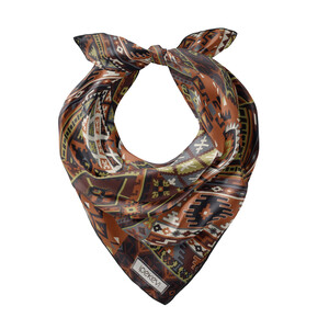 ipekevi - Acı Kahve Sihirli Halı Saten İpek Mendil (1)