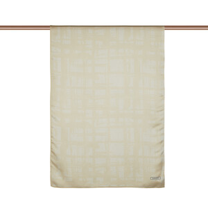 شال رايون وقطن بتصميم هندسي لون بيج - Thumbnail