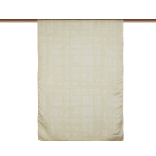 شال رايون وقطن بتصميم هندسي لون بيج