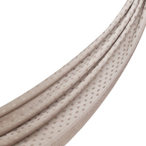 ipekevi - شال حرير وصوف وكتان منقط لون فضي فاتح ipekevi - شال حرير وصوف وكتان منقط لون فضي فاتح