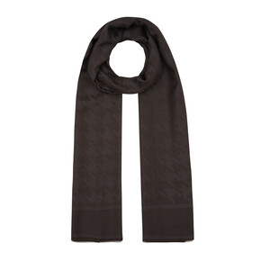 ipekevi - All Seasons Ash Brown Houndstooth Patterned Monogram Scarf (1)