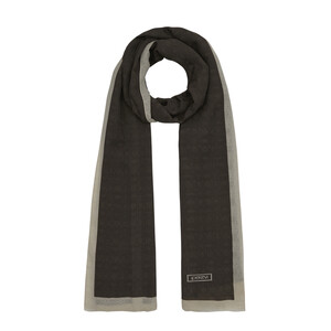 All Seasons Ash Brown Monogram Scarf - Thumbnail