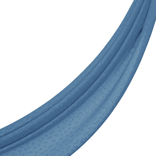 All Seasons Baby Blue Leopar Print Monogram Scarf