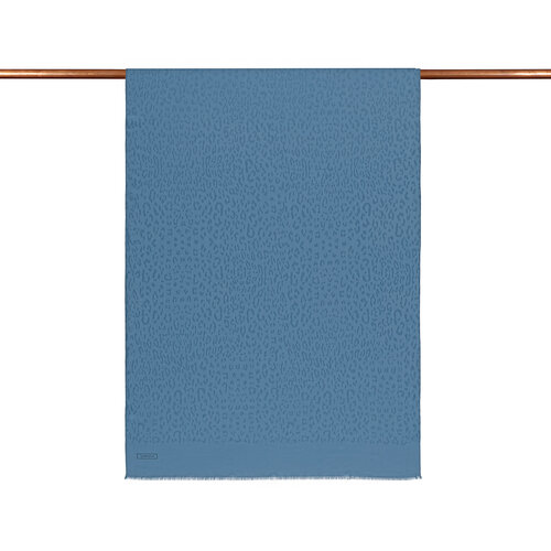 All Seasons Baby Blue Leopar Print Monogram Scarf