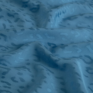 All Seasons Baby Blue Leopar Print Monogram Scarf - Thumbnail