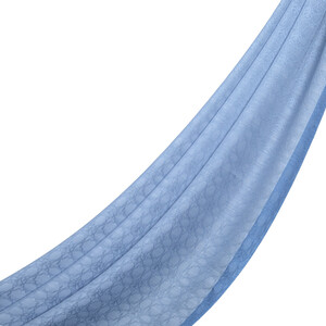 All Seasons Baby Blue Monogram Scarf - Thumbnail