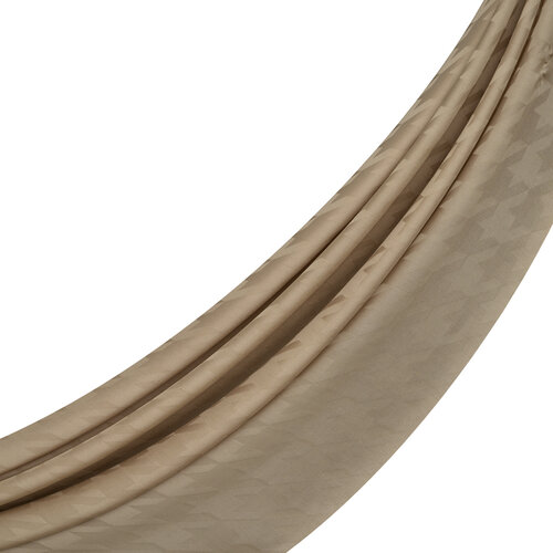 All Seasons Beige Houndstooth Patterned Monogram Scarf