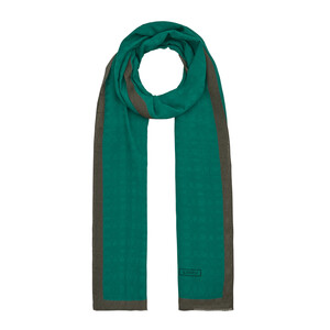 All Seasons Benetton Green Monogram Scarf - Thumbnail