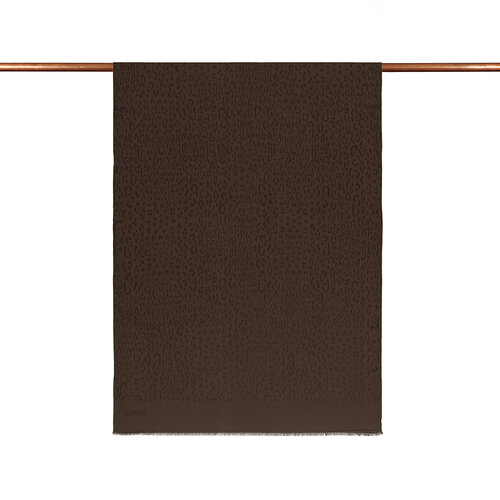 All Seasons Bitter Coffee Leopar Print Monogram Scarf