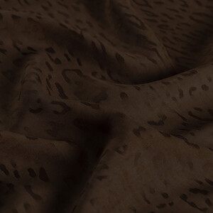 All Seasons Bitter Coffee Leopar Print Monogram Scarf - Thumbnail