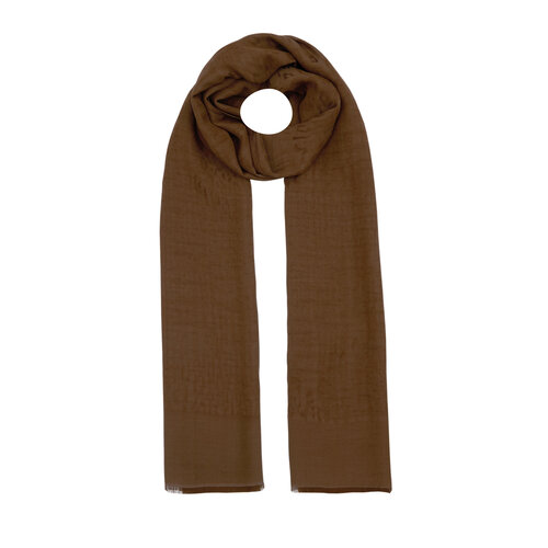 All Seasons Bitter Coffee Leopar Print Monogram Scarf