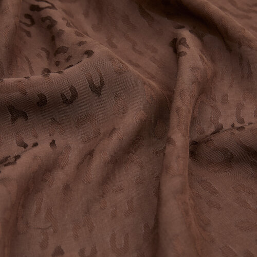 All Seasons Bitter Coffee Leopar Print Monogram Scarf