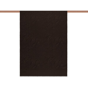 ipekevi - All Seasons Bitter Coffee Zebra Print Monogram Scarf (1)