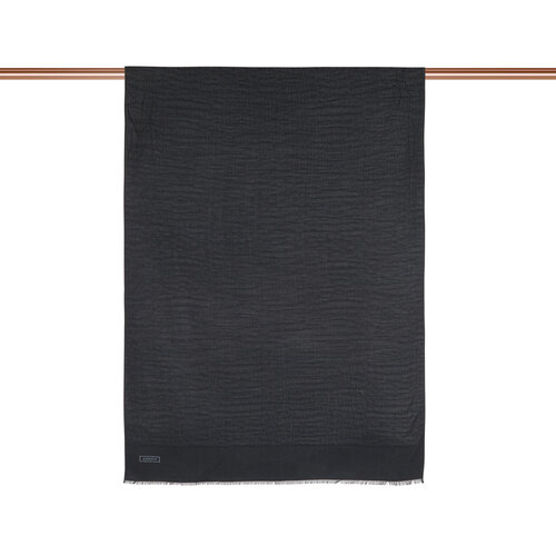 All Seasons Black Leopar Print Monogram Scarf