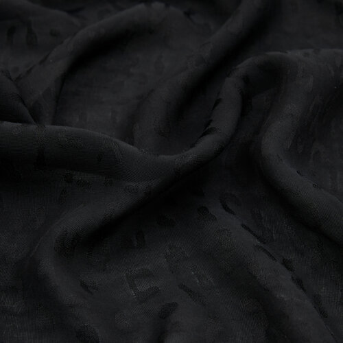 All Seasons Black Leopar Print Monogram Scarf