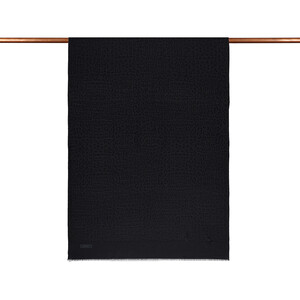 ipekevi - All Seasons Black Leopar Print Monogram Scarf (1)