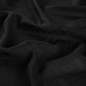 All Seasons Black Vahra Print Monogram Scarf - Thumbnail