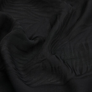 All Seasons Black Zebra Print Monogram Scarf - Thumbnail