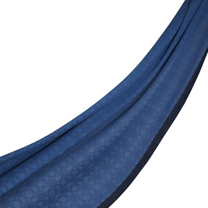 All Seasons Blue Monogram Scarf - Thumbnail