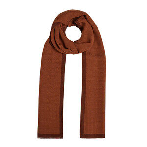 All Seasons Brick Red Monogram Scarf - Thumbnail