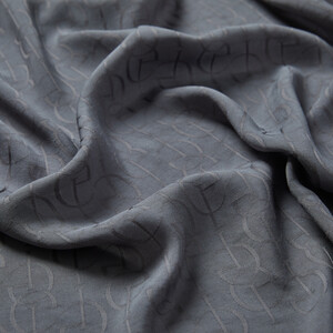 All Seasons Charcoal IE Monogram Scarf - Thumbnail
