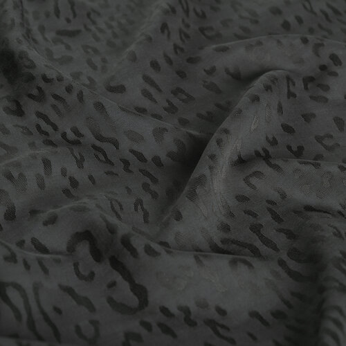 All Seasons Charcoal Leopar Print Monogram Scarf