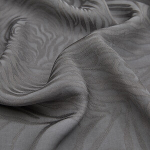 All Seasons Charcoal Zebra Print Monogram Scarf - Thumbnail