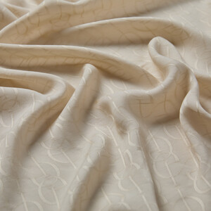 All Seasons Cream IE Monogram Scarf - Thumbnail