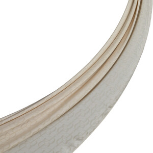 All Seasons Cream IE Monogram Scarf - Thumbnail