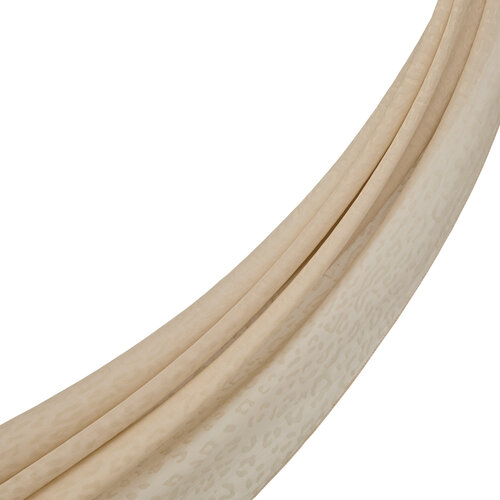 All Seasons Cream Leopar Print Monogram Scarf