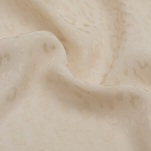 All Seasons Cream Leopar Print Monogram Scarf - Thumbnail