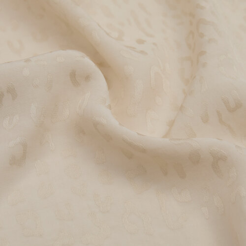 All Seasons Cream Leopar Print Monogram Scarf