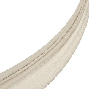 All Seasons Cream Vahra Print Monogram Scarf - Thumbnail