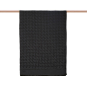 ipekevi - All Seasons Dark Charcoal Houndstooth Patterned Monogram Scarf (1)