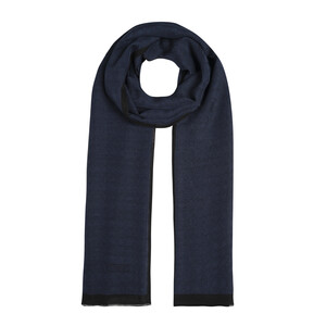 All Seasons Dark Navy Monogram Scarf - Thumbnail