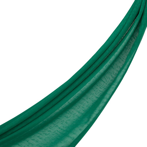 All Seasons Emerald Leopar Print Monogram Scarf