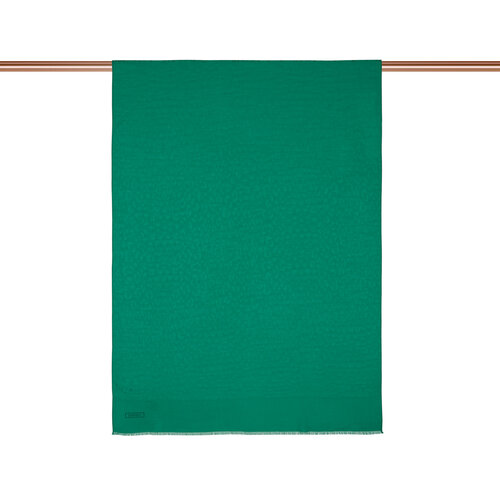 All Seasons Emerald Leopar Print Monogram Scarf