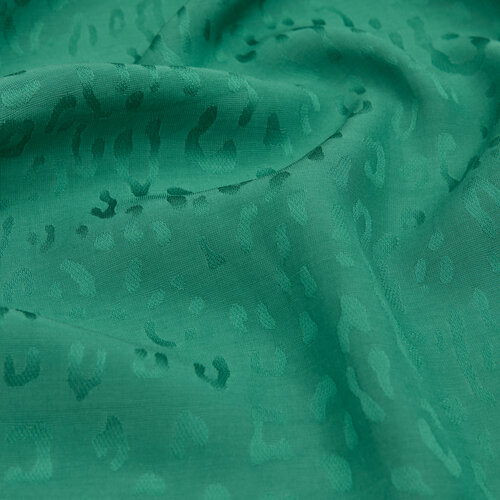 All Seasons Emerald Leopar Print Monogram Scarf