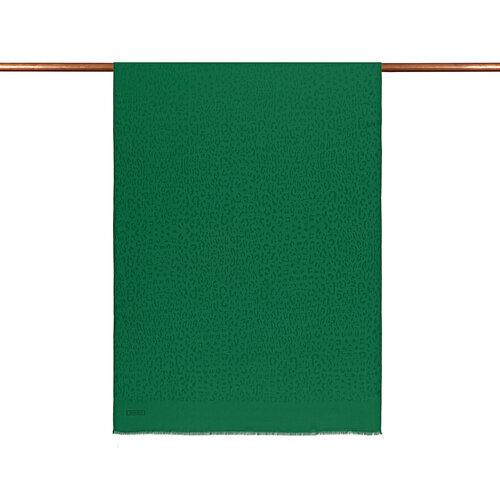 All Seasons Emerald Leopar Print Monogram Scarf