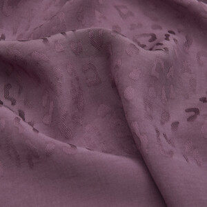 All Seasons Fig Purple Leopar Print Monogram Scarf - Thumbnail