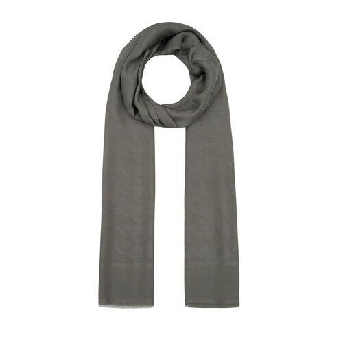 All Seasons Fume Houndstooth Patterned Monogram Scarf