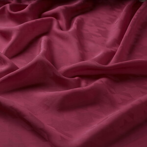 All Seasons Fuschsia Houndstooth Patterned Monogram Scarf - Thumbnail