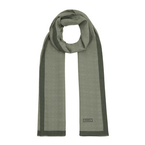 All Seasons Green Plain Monogram Scarf - Thumbnail