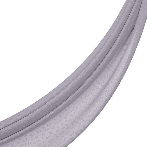 All Seasons Ice White Leopar Print Monogram Scarf